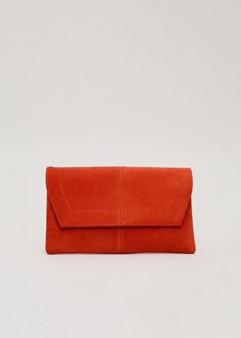 Phase Eight Square Suede Bags Red Canada | YSILAF-178